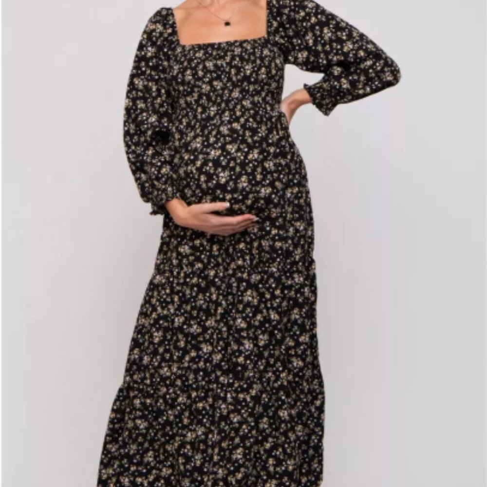 Pinkblush Black Floral Maxi Dress